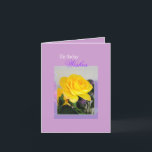 Cartão Birthday, Wishes<br><div class="desc">single yellow rose</div>