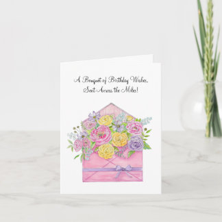 Cartão Birthday Wishes Across the Miles Floral Envelope