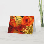 Cartão Birthday Wishes, Daughter, orange & yellow roses.<br><div class="desc">Pretty,  yellow and orange roses are featured on this birthday greeting for a daughter.</div>