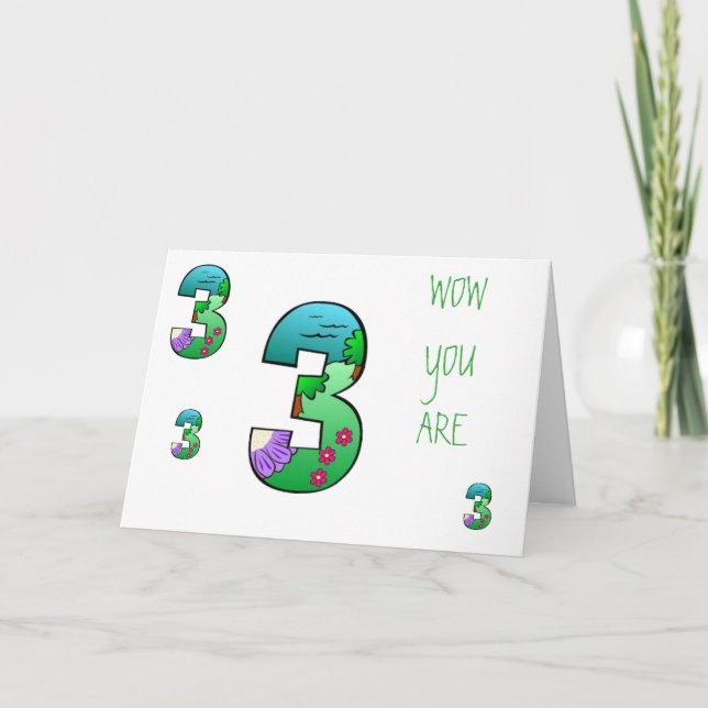 CARTÃO BIRTHDAY WISHES FOR A SPECIAL **3** YEAR OLD (Frente)