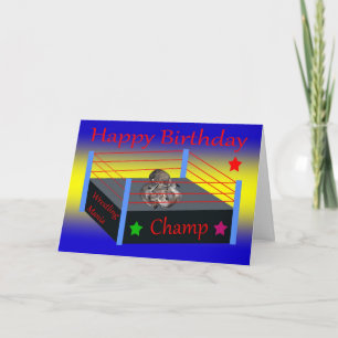 Cartão Birthday Wrestling Greeting Card