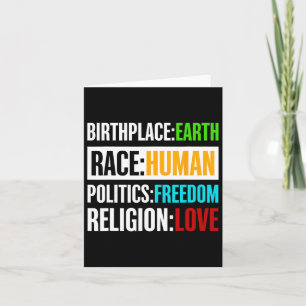 Cartão Birthplace Earth Race Política Humana Liberdade Am