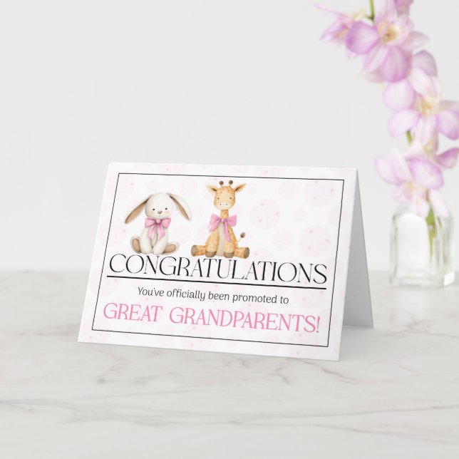 Cartão Bisavós Parabéns Bebê Rosa (Orquídea)