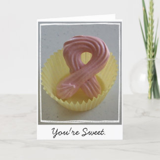 Cartão Biscoito cor-de-rosa da fita