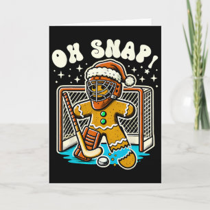 Cartão Biscoito de gengibre goleiro de hóquei Natal engra
