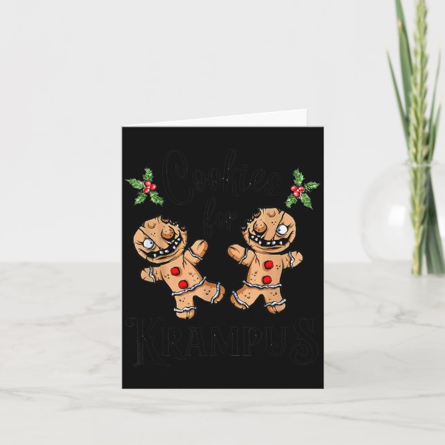 Cartão Biscoitos de Gengibre Assustadores para o Natal de (Frente)