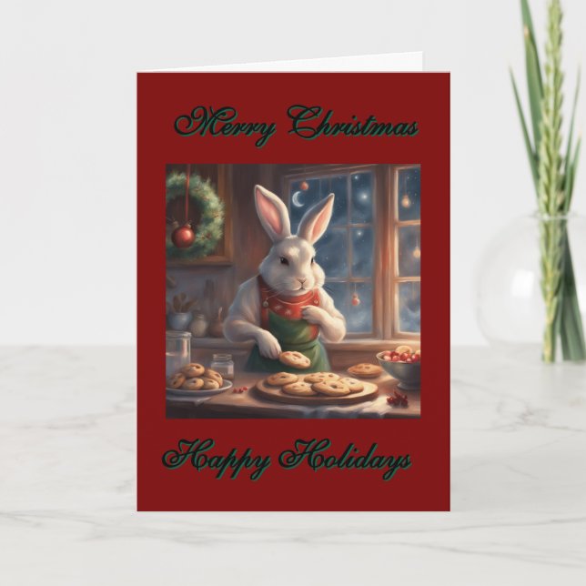 Cartão Biscoitos de Natal de Sr. Bunny  (Frente)