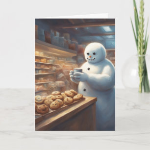 Cartão Biscoitos de Natal e saudação de cacau do boneco d
