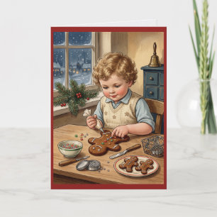 Cartão Biscoitos de Natal Vintage Nostalgia de Panificaçã