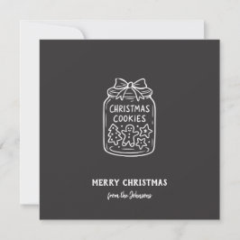 Cartão Biscoitos Personalizados de Natal com Nome da Famí