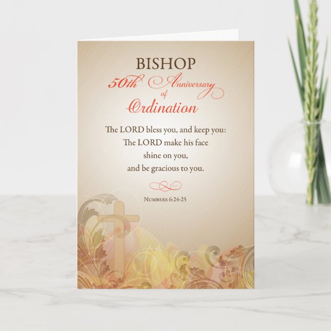Cartão Bishop, 50th Anniversary of Ordination Blessing (Frente)