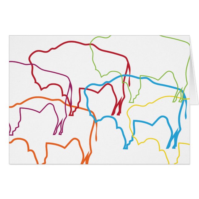 Cartão bison orgulho blur (Frente Horizontal)