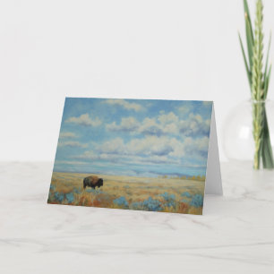 Cartão Bison Sob uma Grande Ocasião de Arte Bela do Céu
