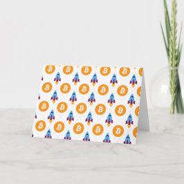 Cartão Bitcoin To The Moon Rocket Design