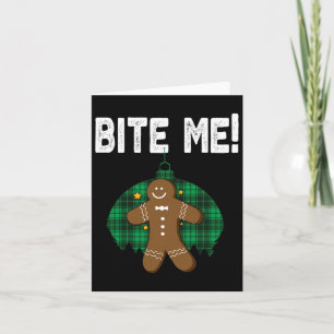 Cartão Bite-Me Camisa Engraçado Pão de Natal Custa Homem