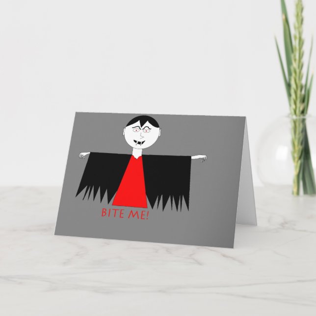 Cartão "Bite-me" Hallowe'en Card (Frente)