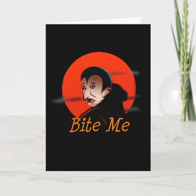 Cartão Bite Me Vampire Halloween (Frente)