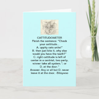 Cartão Bitsywoo Cattitudometer Greeting Card