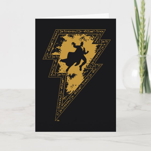 Cartão Black Adam Distressed Lightning Bolt Graphic (Frente)
