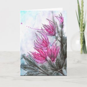Cartão Black and Blue 3 Greeting Card