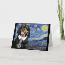 Black and Tan Coonhound em Starry Night, Parody,