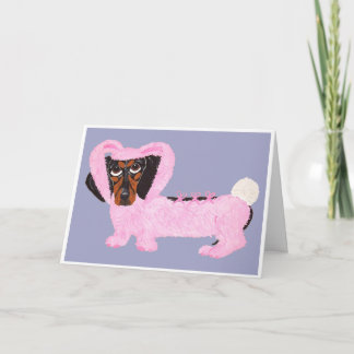 Cartão Black and Tan Dachshund Easter Bunny Card