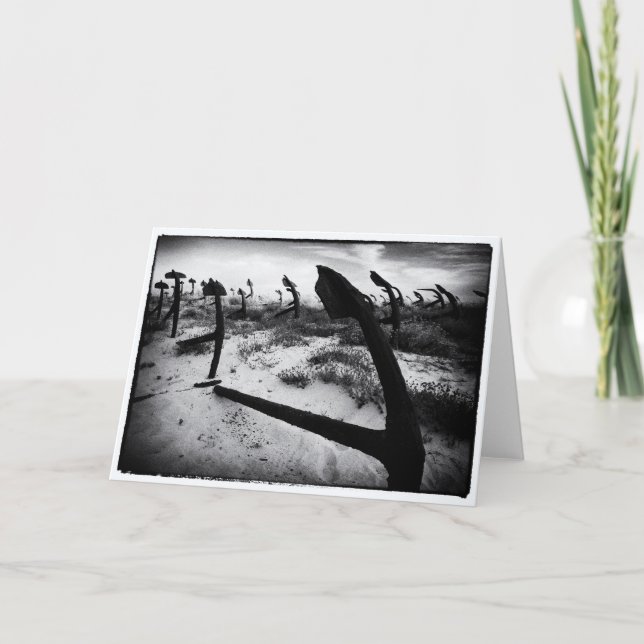 Cartão Black and white anchors blank greetings card (Frente)