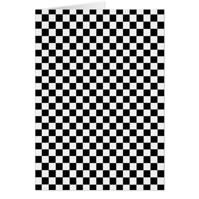 Cartão Black and White Classic Checkerboard by STaylor (Frente)