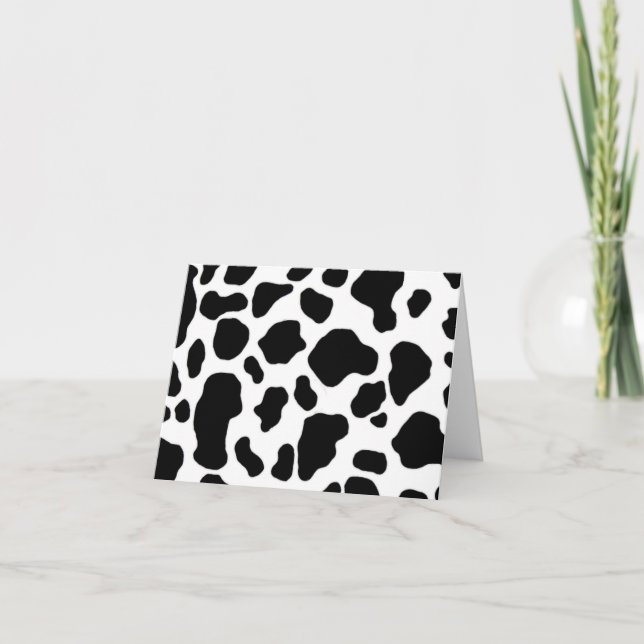 Cartão black and white cow print Note Card (Frente)