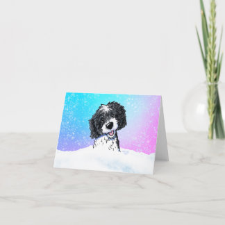 Cartão Black and White Doodle Folded Greeting Card