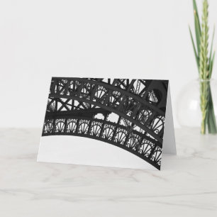 Cartão Black and White Eiffel Tower Arch Notecard