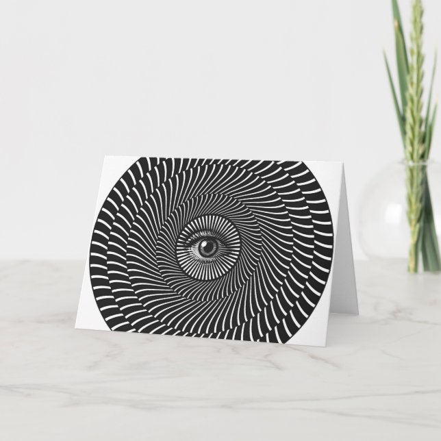 Cartão Black and White Eye Circular Graphic (Frente)