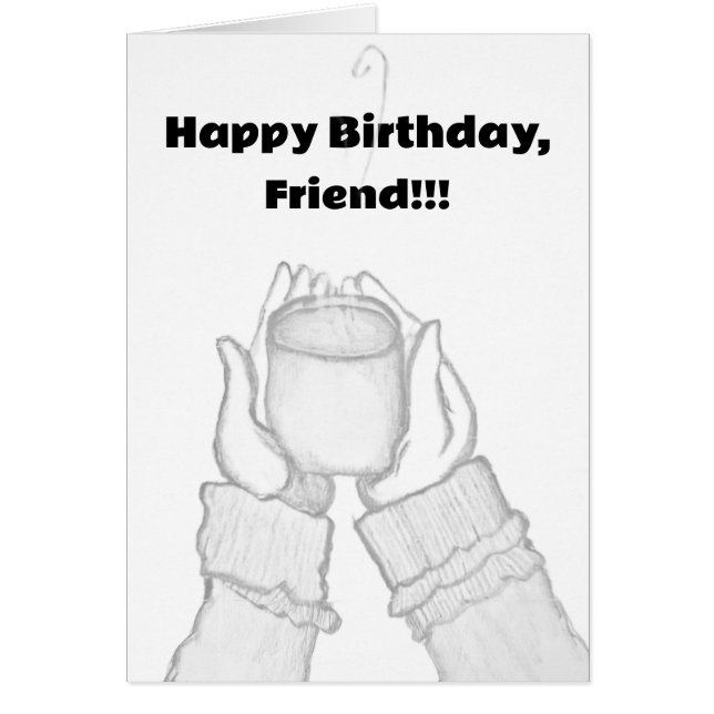 Cartão black and white hands with coffee on Note Card (Frente)