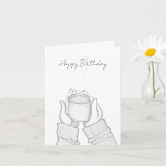 Cartão black and white hands with coffee on Note Card