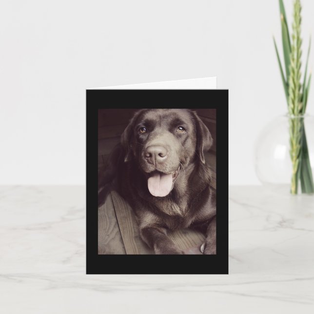 Cartão Black And White Labrador Retriever Dog Note Card (Frente)