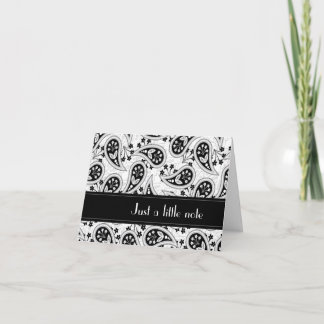 Cartão Black and White Paisley Pattern