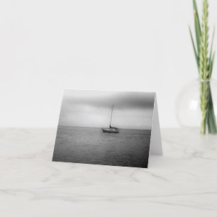 Cartão Black and White Sailboat Photo