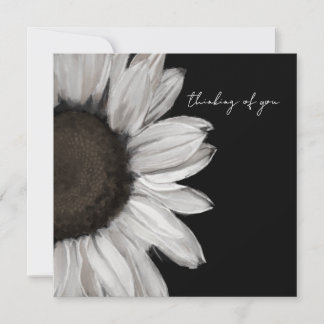 Cartão Black and White Sunflower Thinking Of You Card