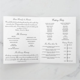 Cartão Black and White Wedding Program