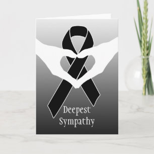 Cartão Black Awareness Ribbon + your message