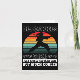 Cartão Black Belt Girl Karate Black Belt Promoção Black B