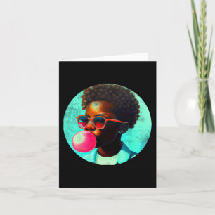 Cartão Black Boy Joy Bubble Gum Divertido African Melanin