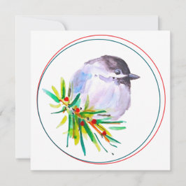 Cartão Black Capped Chickadee Watercolour