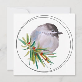 Cartão Black Capped Chickadee Watercolour