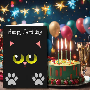 Cartão Black Cat Birthday 