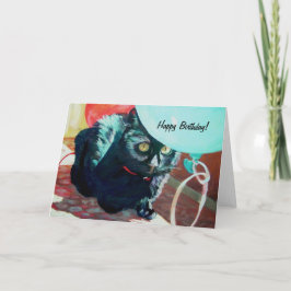 Cartão Black Cat Birthday Card