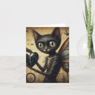 Cartão Black Cat Black Heart Thorns All Ocassions