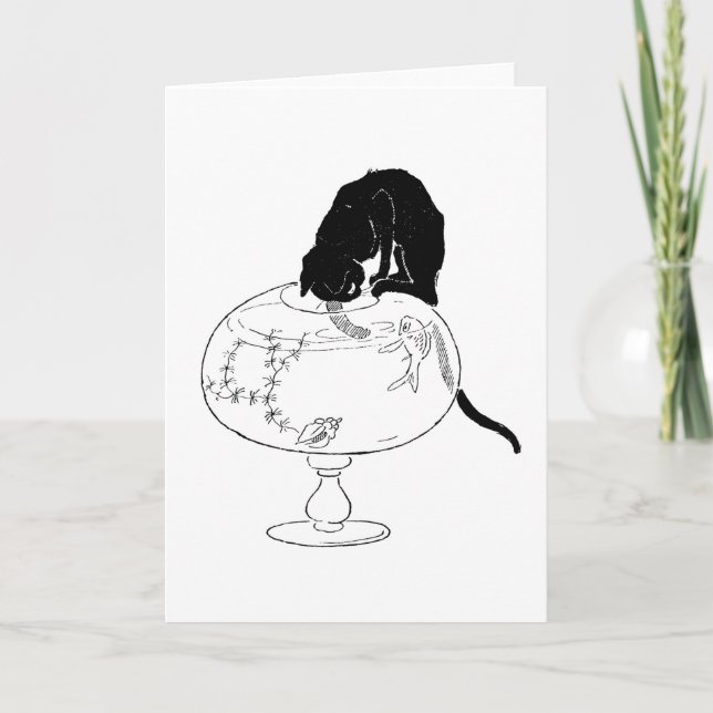 Cartão Black Cat e Goldfish, Alexandre Steinlen (Frente)