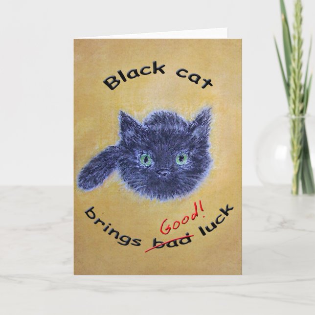 Cartão Black cat good luck (Frente)