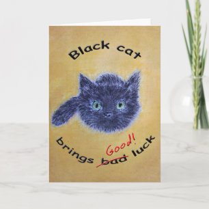 Cartão Black cat good luck